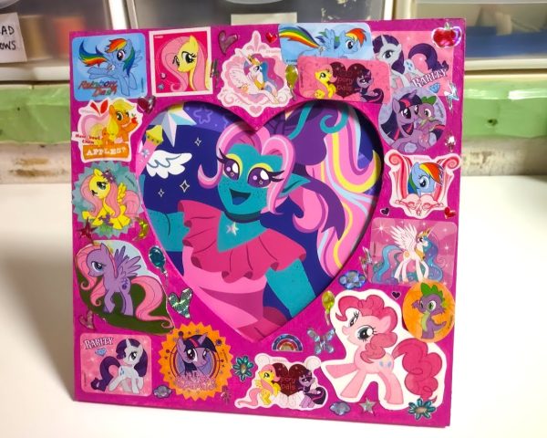 2010s Pony Decoupage Sticker Frame, One Of A Kind