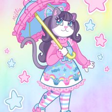 Cupcake Kitty Print
