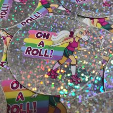 Whinnifred On A Roll Glitter Sticker