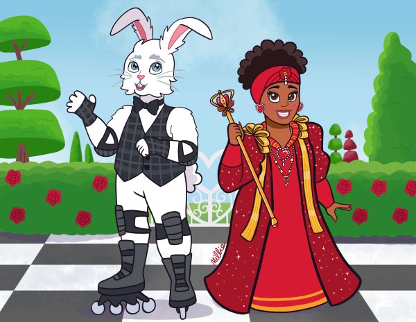 The Red Queen and Rabbit Print