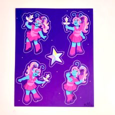 Space Girl Matte Vinyl Sticker Sheet